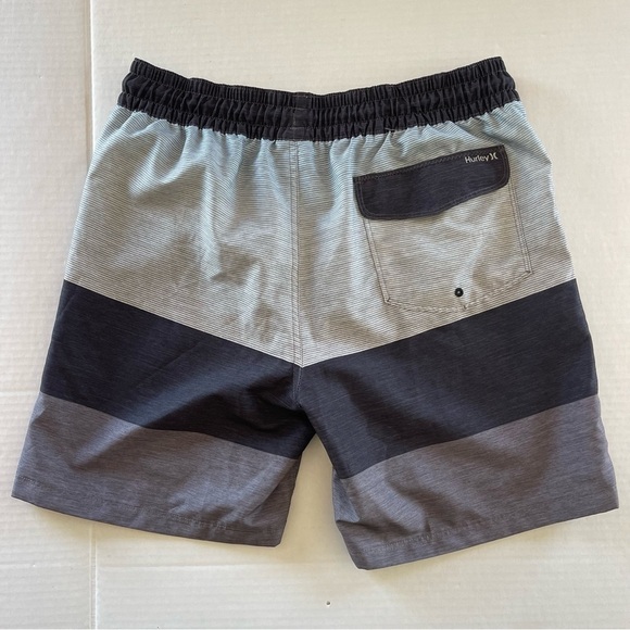Men Hurley Color-block Gray-Black  Drawstring Lined Swim Board Shots size Large - Picture 6 of 12